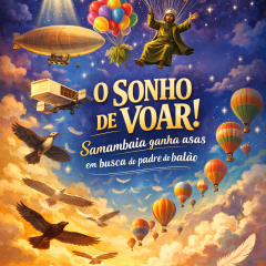 Samambaia Guerreira quer voar com o padre do balão no Carnaval Virtual 2026